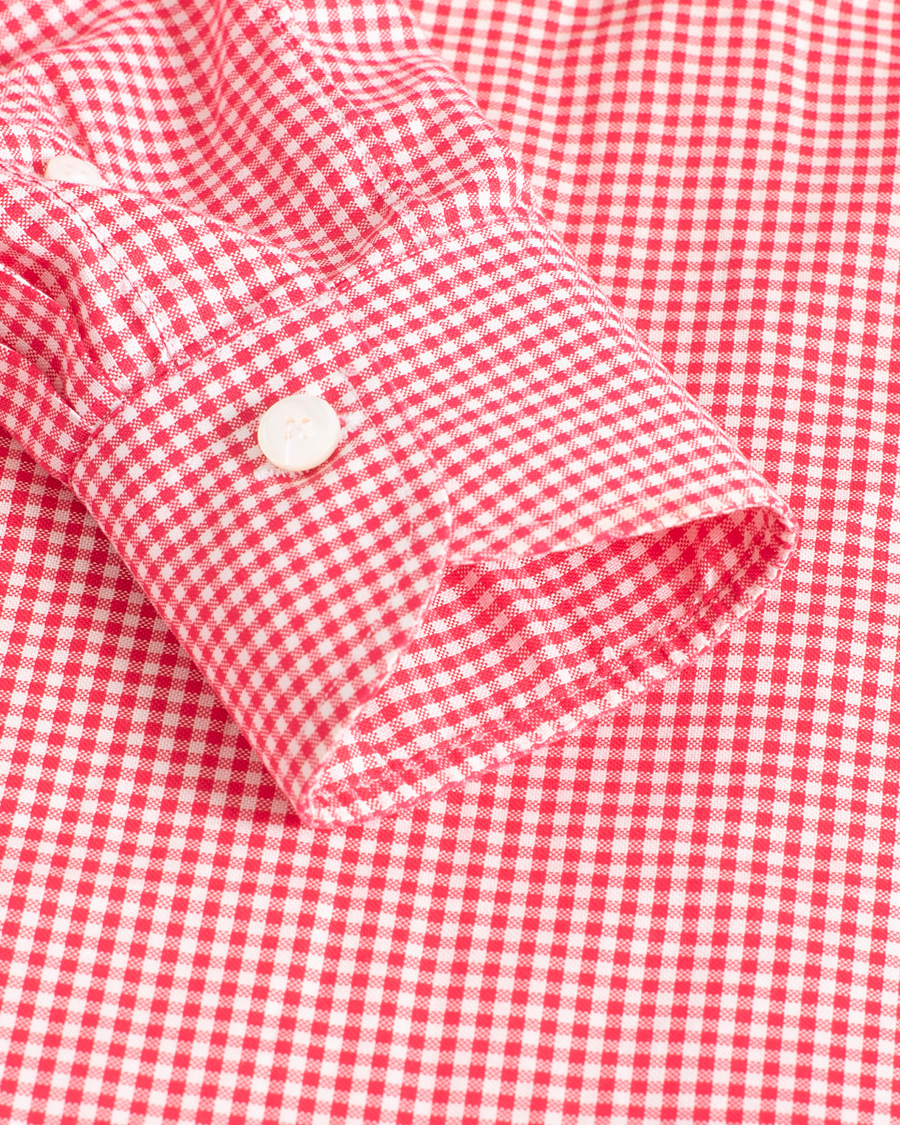 Herren | Alessandro Gherardi Slim Checked Dress Shirt Red 39 - M | Pre-owned | Alessandro Gherardi Slim Checked Dress Shirt Red 39 - M