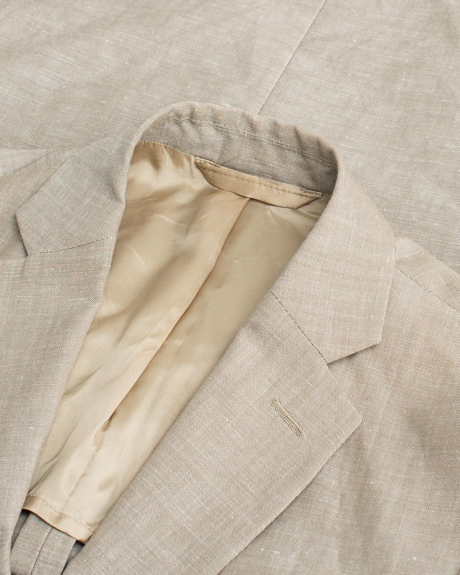 Herren | J.Lindeberg Linen/Wool Suit Beige 48 - 46 | Pre-owned | J.Lindeberg Linen/Wool Suit Beige 48 - 46