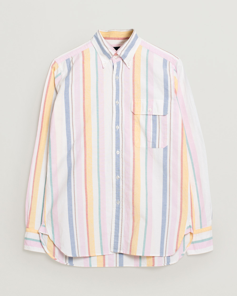 Herren | Drake's Multi Stripe Oxford Shirt Multi | Pre-owned | Drake's Multi Stripe Oxford Shirt Multi