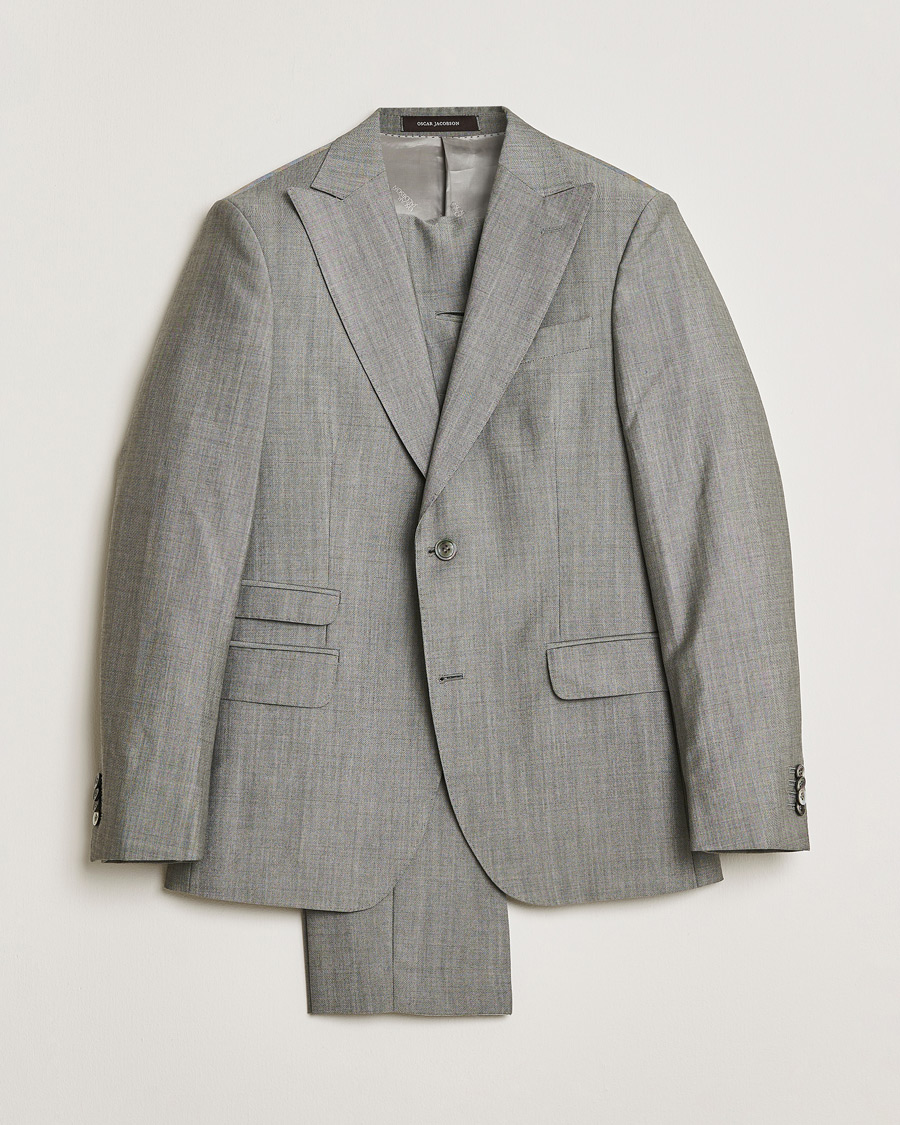 Herren | Oscar Jacobson Elmer Suit Grey Melange 48 | Pre-owned | Oscar Jacobson Elmer Suit Grey Melange 48