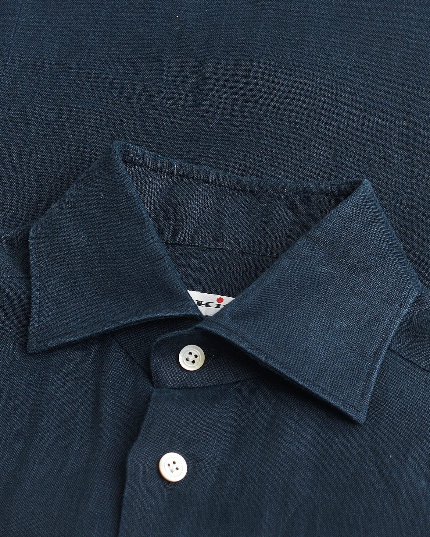 Herren | Pre-owned Hemden | Pre-owned | Kiton Linen Sport Shirt Navy 38 - S