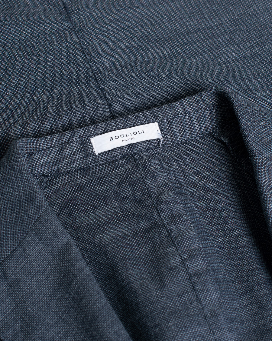 Herren | Boglioli K Jacket Wool Hopsack Blazer Grey 52 | Pre-owned | Boglioli K Jacket Wool Hopsack Blazer Grey 52