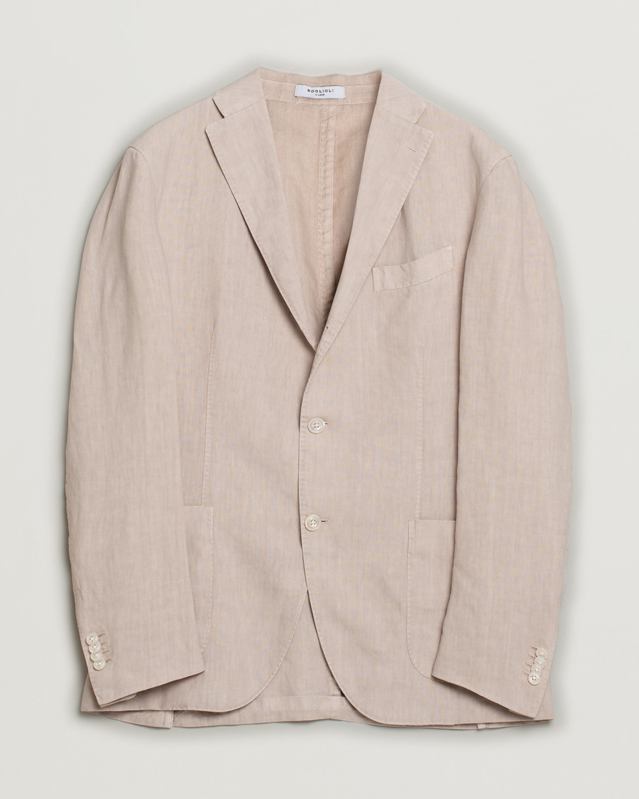 Herren | Boglioli K Jacket Linen Blazer Light Beige | Pre-owned | Boglioli K Jacket Linen Blazer Light Beige