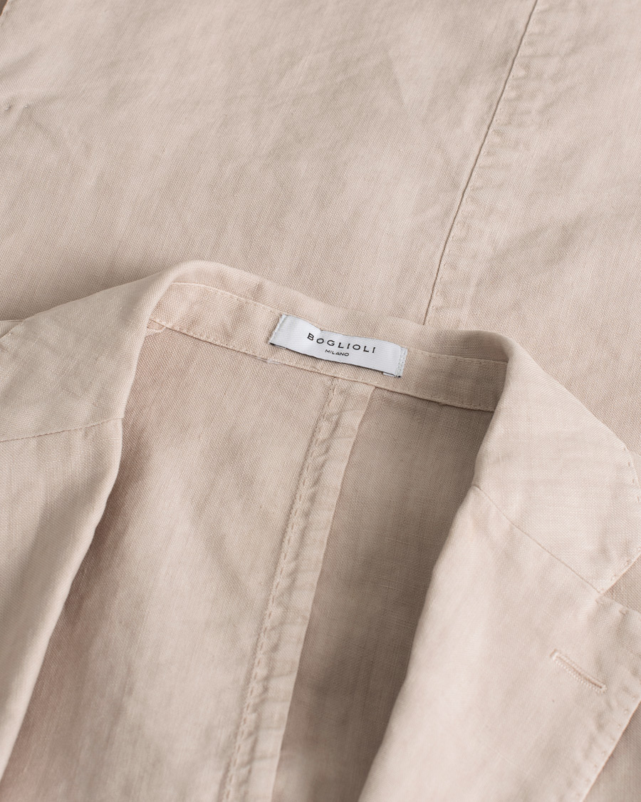 Herren | Boglioli K Jacket Linen Blazer Light Beige | Pre-owned | Boglioli K Jacket Linen Blazer Light Beige