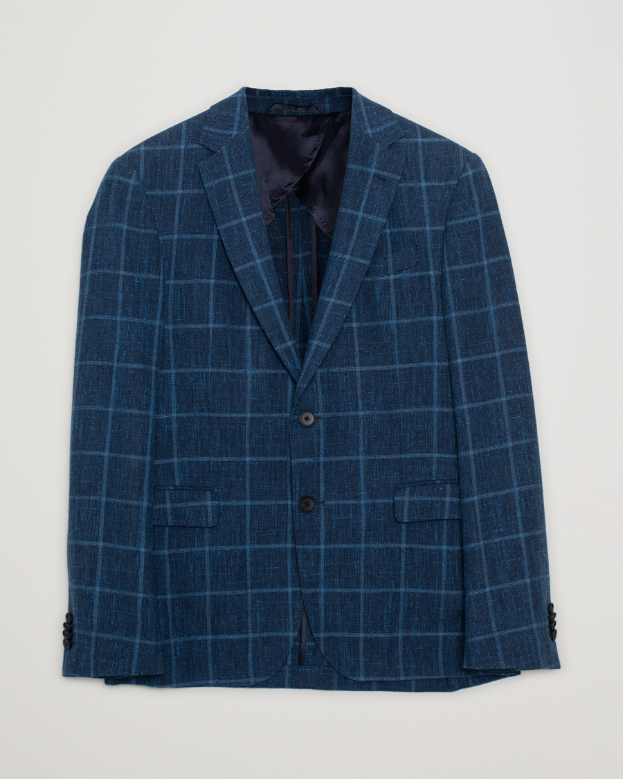 Herren | Hugo Boss Nobis Checked Blazer Dark Blue 46 | Pre-owned | Hugo Boss Nobis Checked Blazer Dark Blue 46