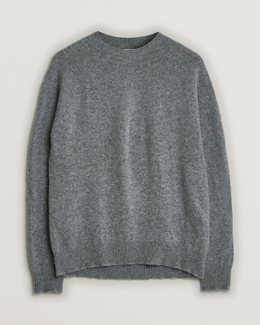 Herren | Jil Sander Cashmere/Merino Round Neck Sweater Grey Melange | Pre-owned | Jil Sander Cashmere/Merino Round Neck Sweater Grey Melange