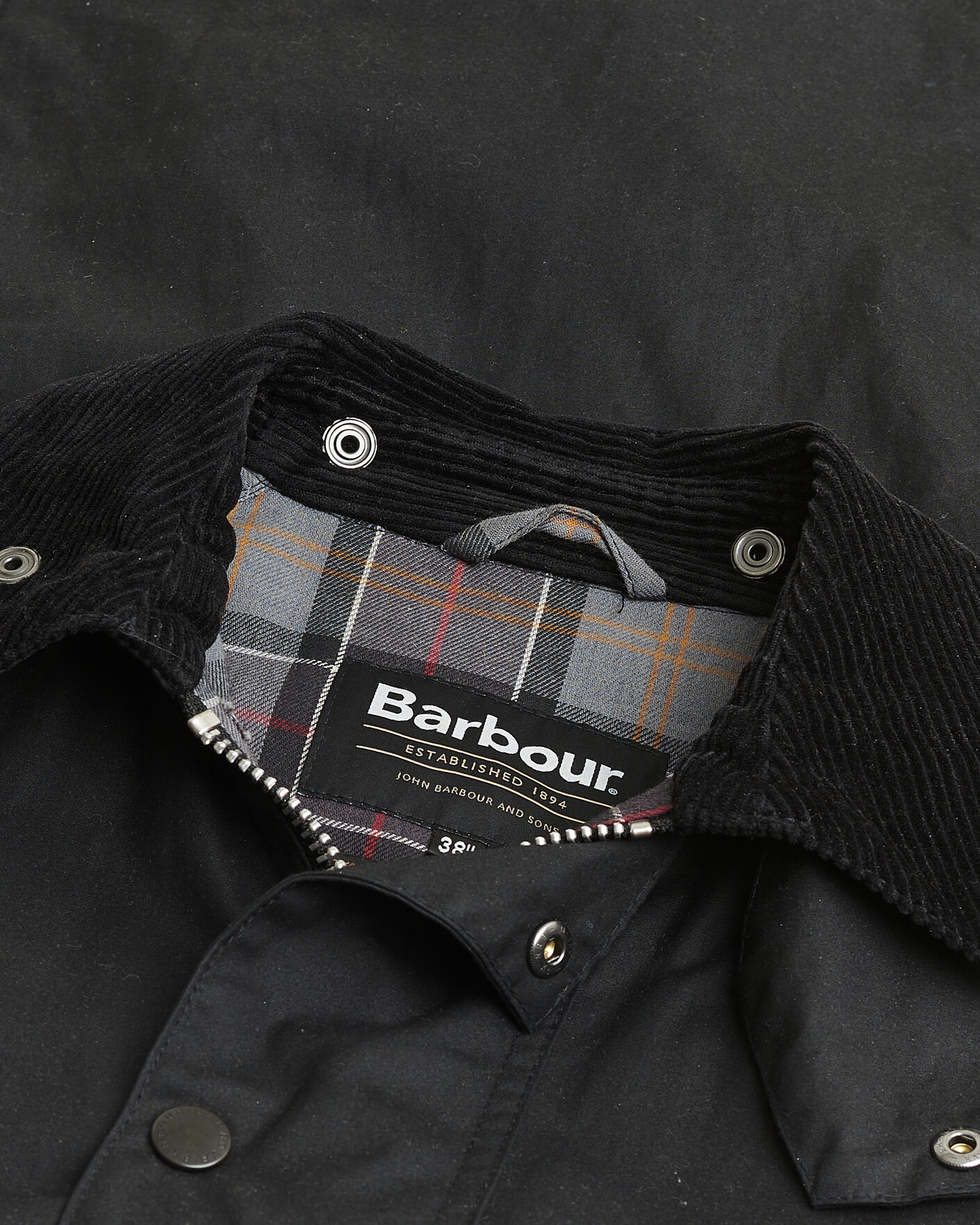 Herren | Pre-owned Jacken | Pre-owned | Barbour Heritage Modfied Exmoore Wax Coat Black UK38 - EU48