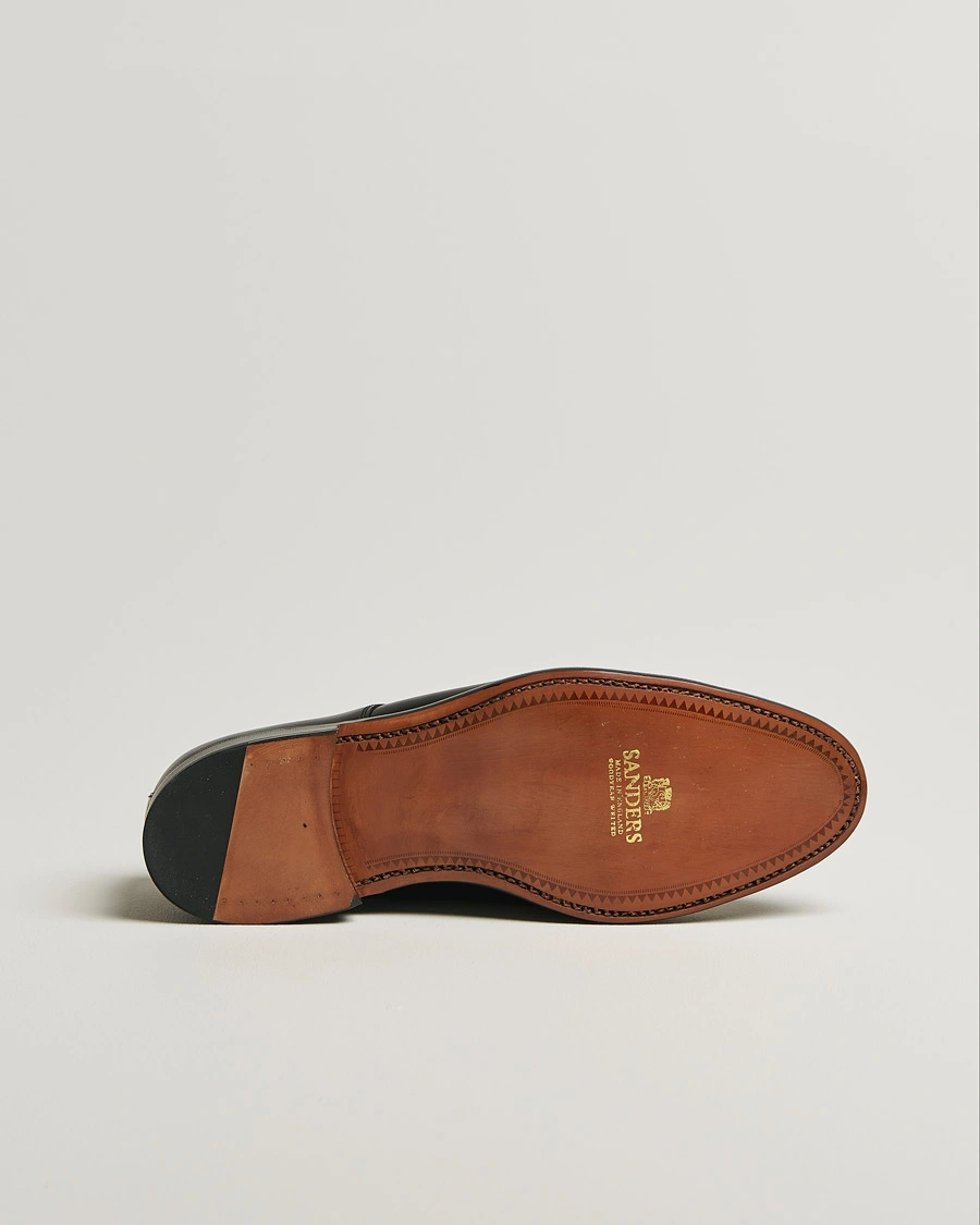 Herren | Sanders Athens Calf Plain Gibson Black | Pre-owned | Sanders Athens Calf Plain Gibson Black
