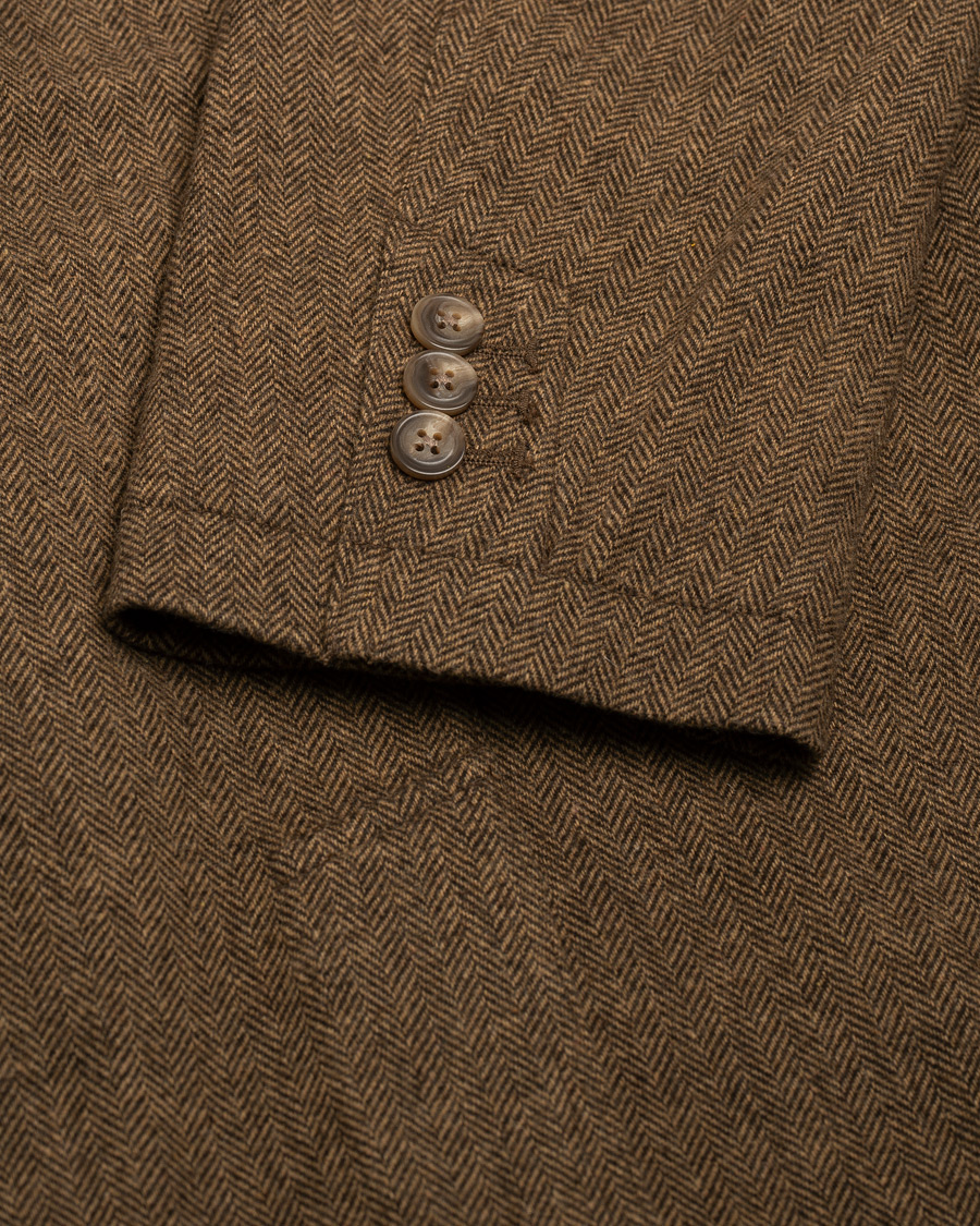 Herren | Polo Ralph Lauren Classic Herringbone Sportcoat Brown/Tan | Pre-owned | Polo Ralph Lauren Classic Herringbone Sportcoat Brown/Tan