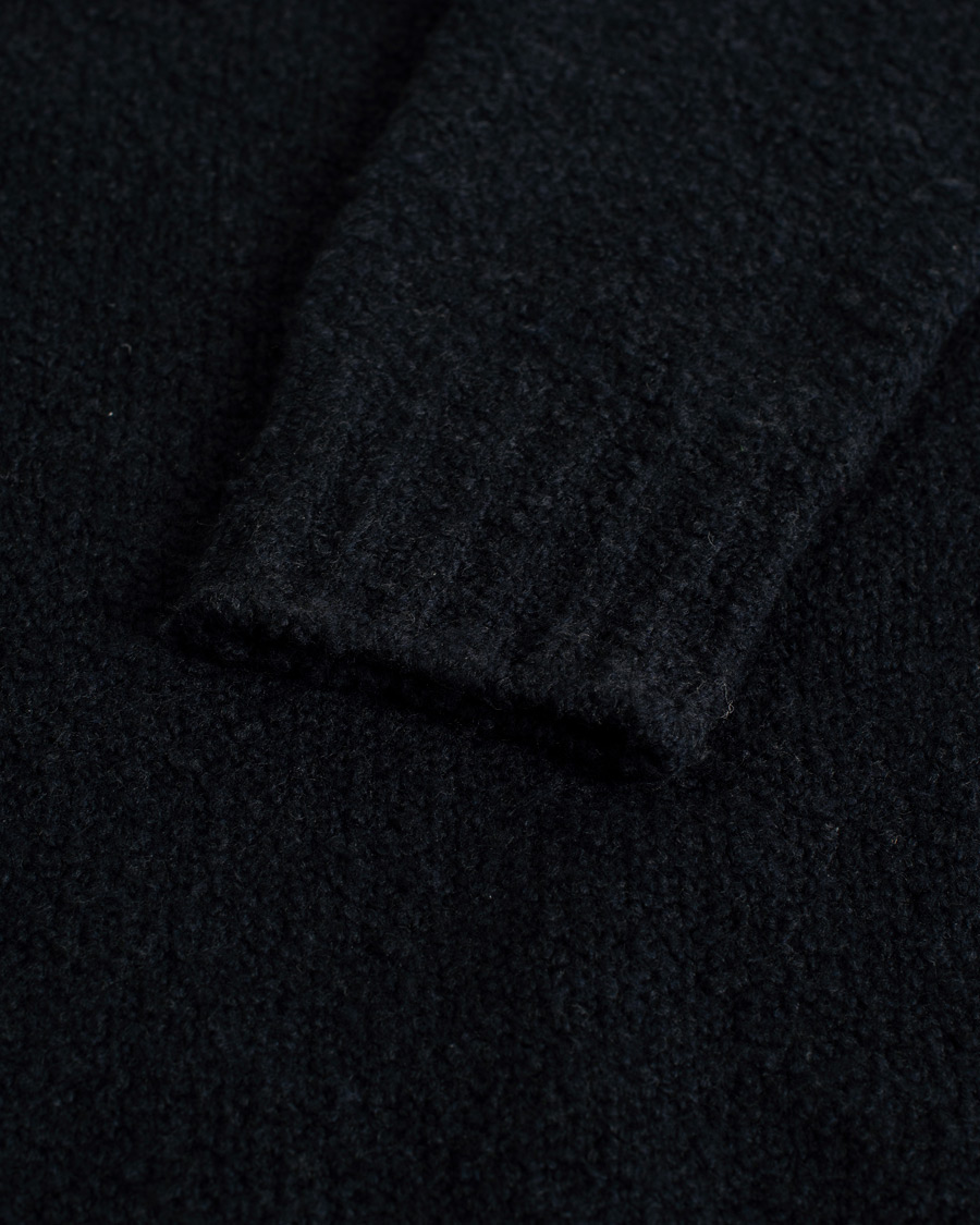 Herren | Drumohr Wool Boucle Mock Neck Navy 48 | Pre-owned | Drumohr Wool Boucle Mock Neck Navy 48