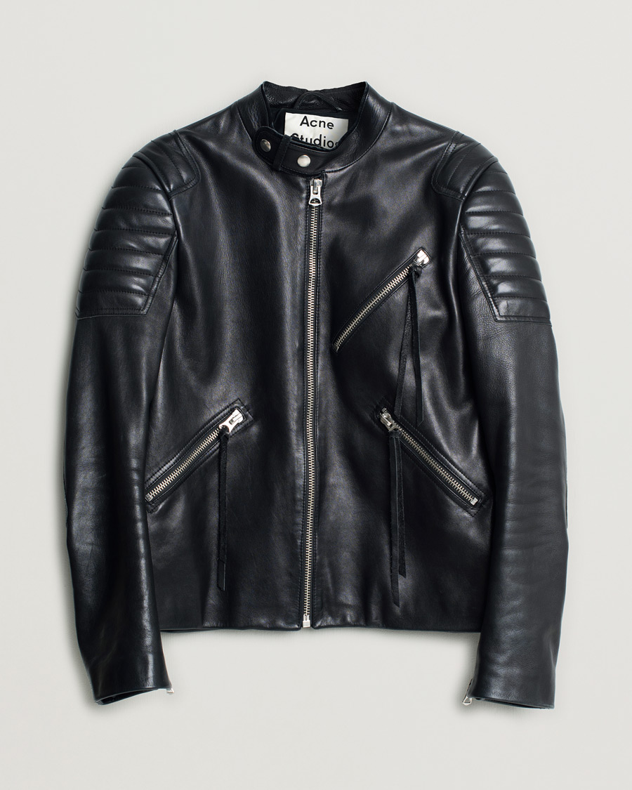 Herren | Acne Studios Biker Leather Jacket Black 46 | Pre-owned | Acne Studios Biker Leather Jacket Black 46