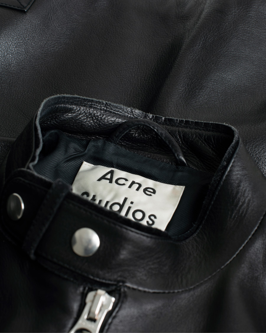 Herren | Acne Studios Biker Leather Jacket Black 46 | Pre-owned | Acne Studios Biker Leather Jacket Black 46