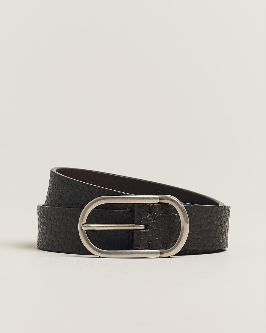 Herren | Brunello Cucinelli Grain Leather Belt Dark Brown | Pre-owned | Brunello Cucinelli Grain Leather Belt Dark Brown