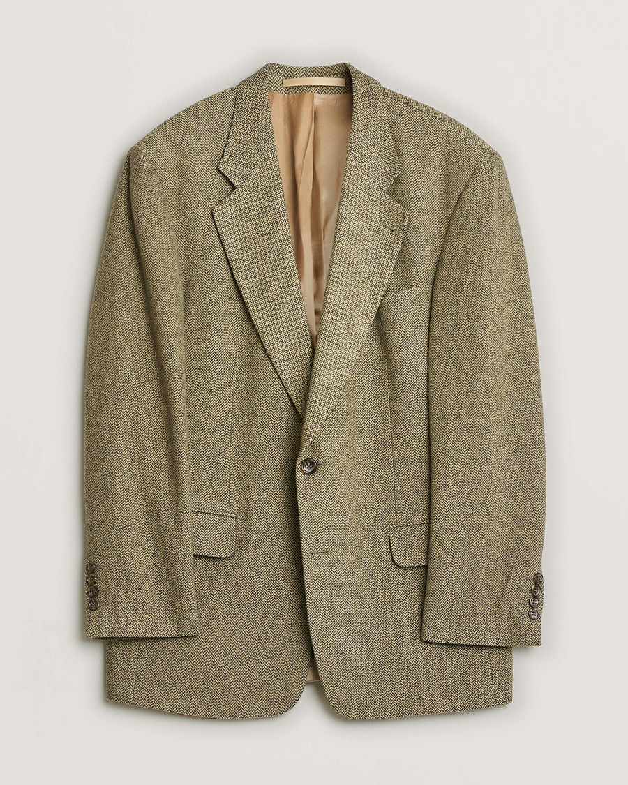Herren | Pre-owned Sakkos | Pre-owned | BOSS Vintage Wool Herringbone Blazer Beige 50