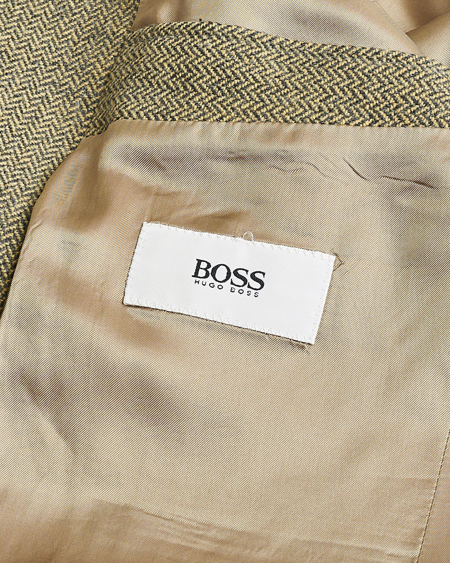 Herren | Pre-owned Sakkos | Pre-owned | BOSS Vintage Wool Herringbone Blazer Beige 50