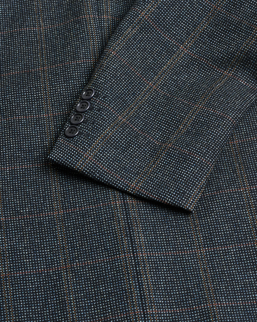 Herren | Pre-owned Sakkos | Pre-owned | BOSS Vintage Wool Checked Blazer Navy 48