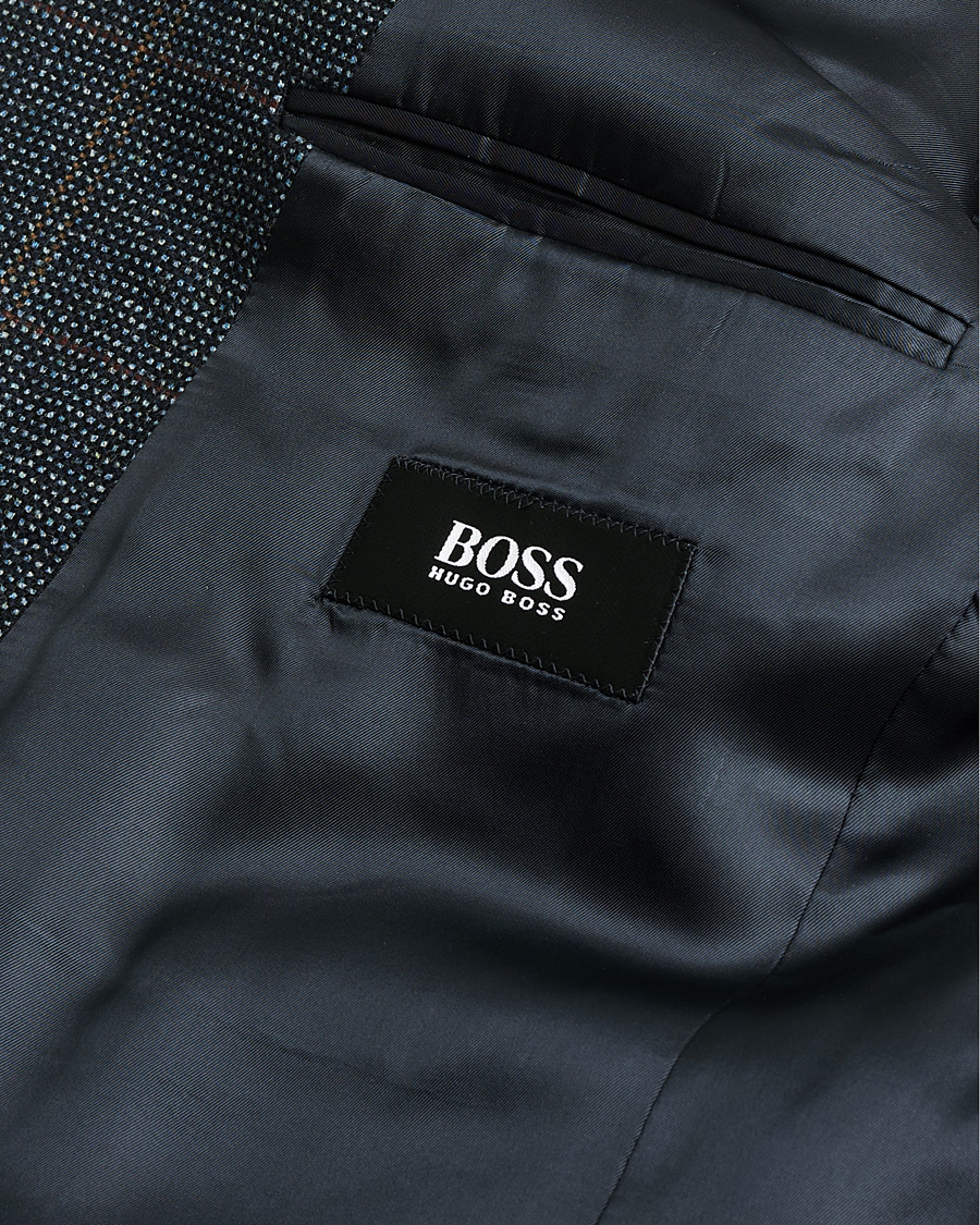 Herren | Pre-owned Sakkos | Pre-owned | BOSS Vintage Wool Checked Blazer Navy 48