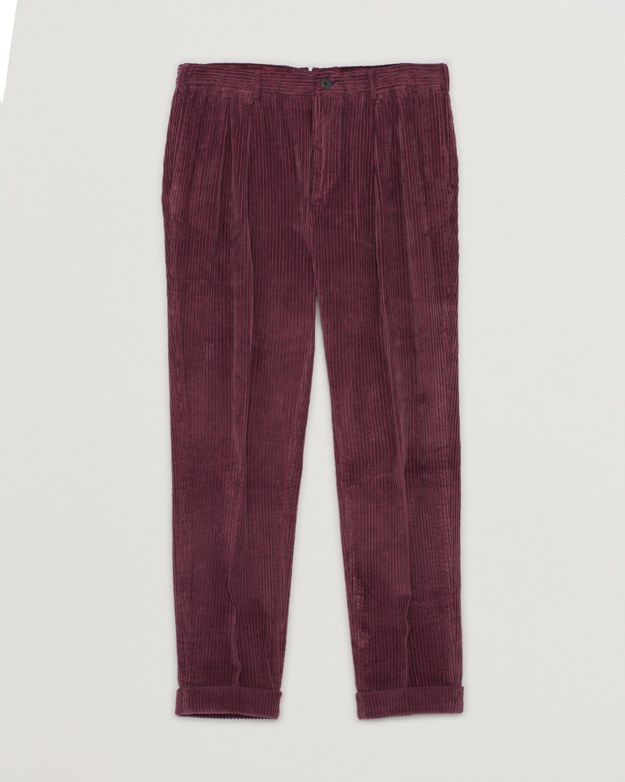 Herren | Hosen | Pre-owned | Incotex Carrot fit Cord Slacks Red 50