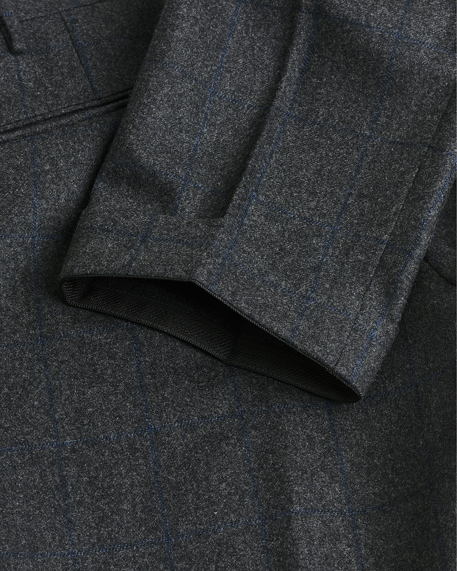 Herren | Pre-owned Hosen | Pre-owned | Incotex Slim Fit Flannel Trousers Dark Grey Check 50