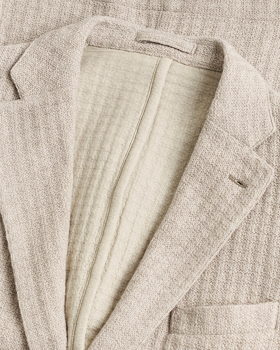 Herren | Pre-owned Sakkos | Pre-owned | L.B.M. 1911 Knitted Punto Wool Structure Blazer Camel 54