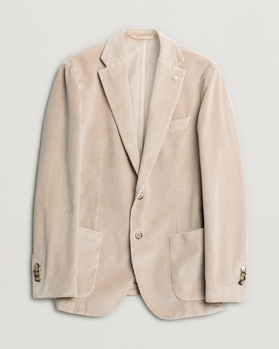 Herren | L.B.M. 1911 Jack Corduroy Blazer Beige | Pre-owned | L.B.M. 1911 Jack Corduroy Blazer Beige