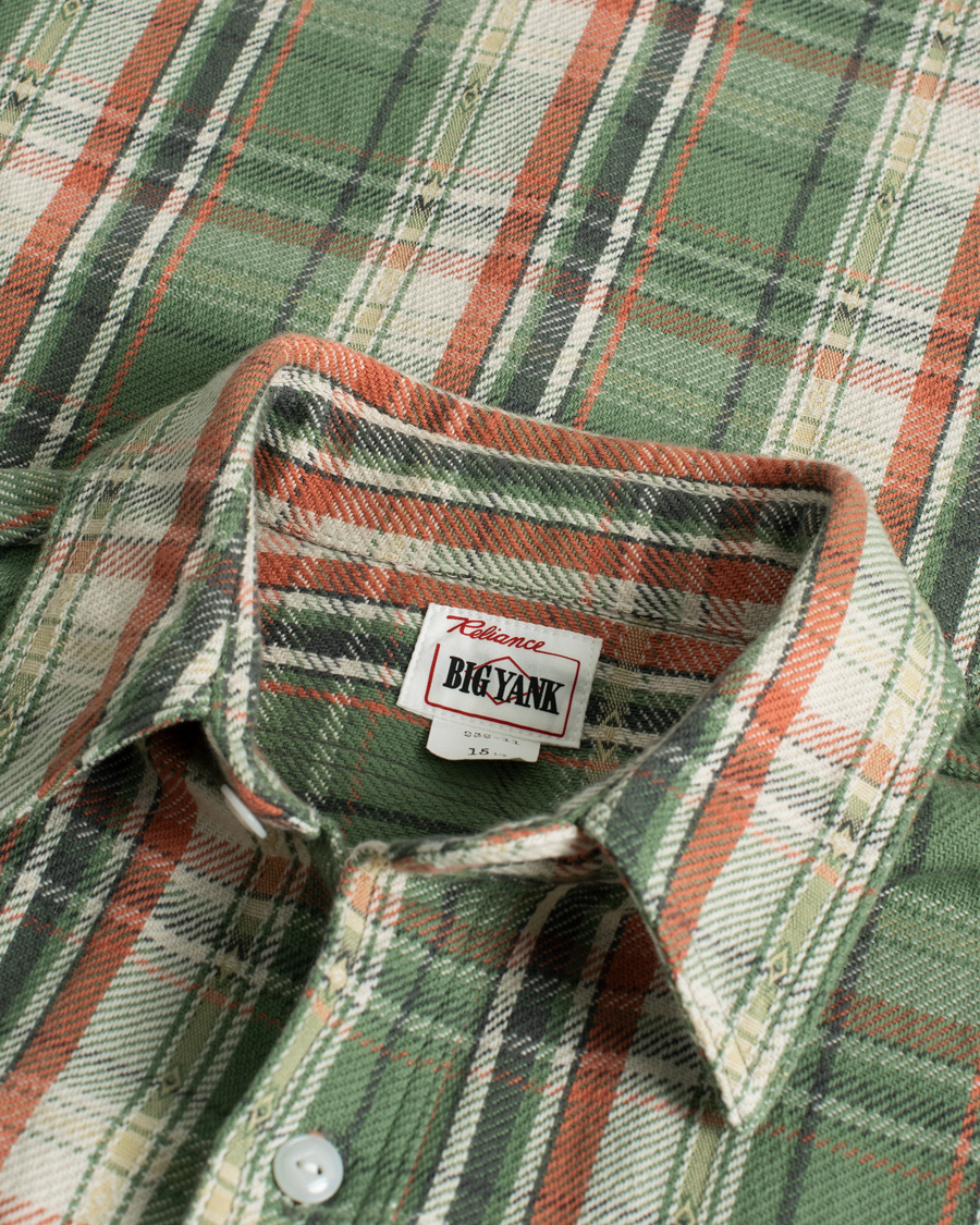 Herren | Big Yank 1942 Flannel Shirt Green Check S | Pre-owned | Big Yank 1942 Flannel Shirt Green Check S