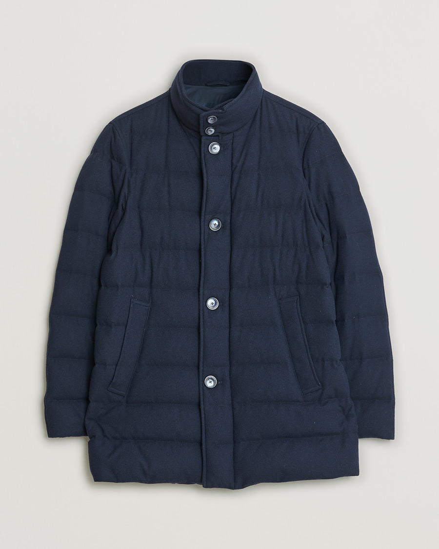 Herren | Pre-owned Jacken | Pre-owned | Herno Cashmere Flannel Down Coat Navy