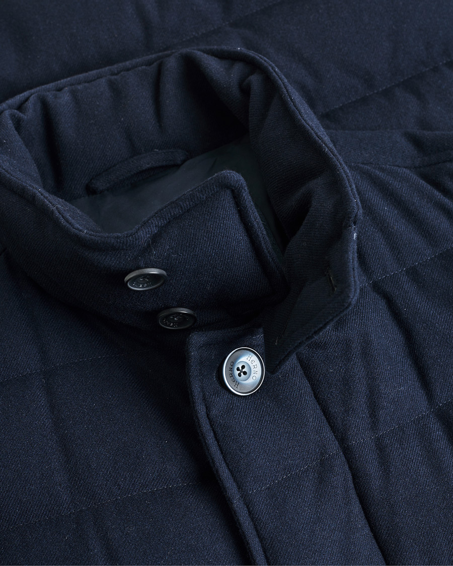 Herren | Pre-owned Jacken | Pre-owned | Herno Cashmere Flannel Down Coat Navy