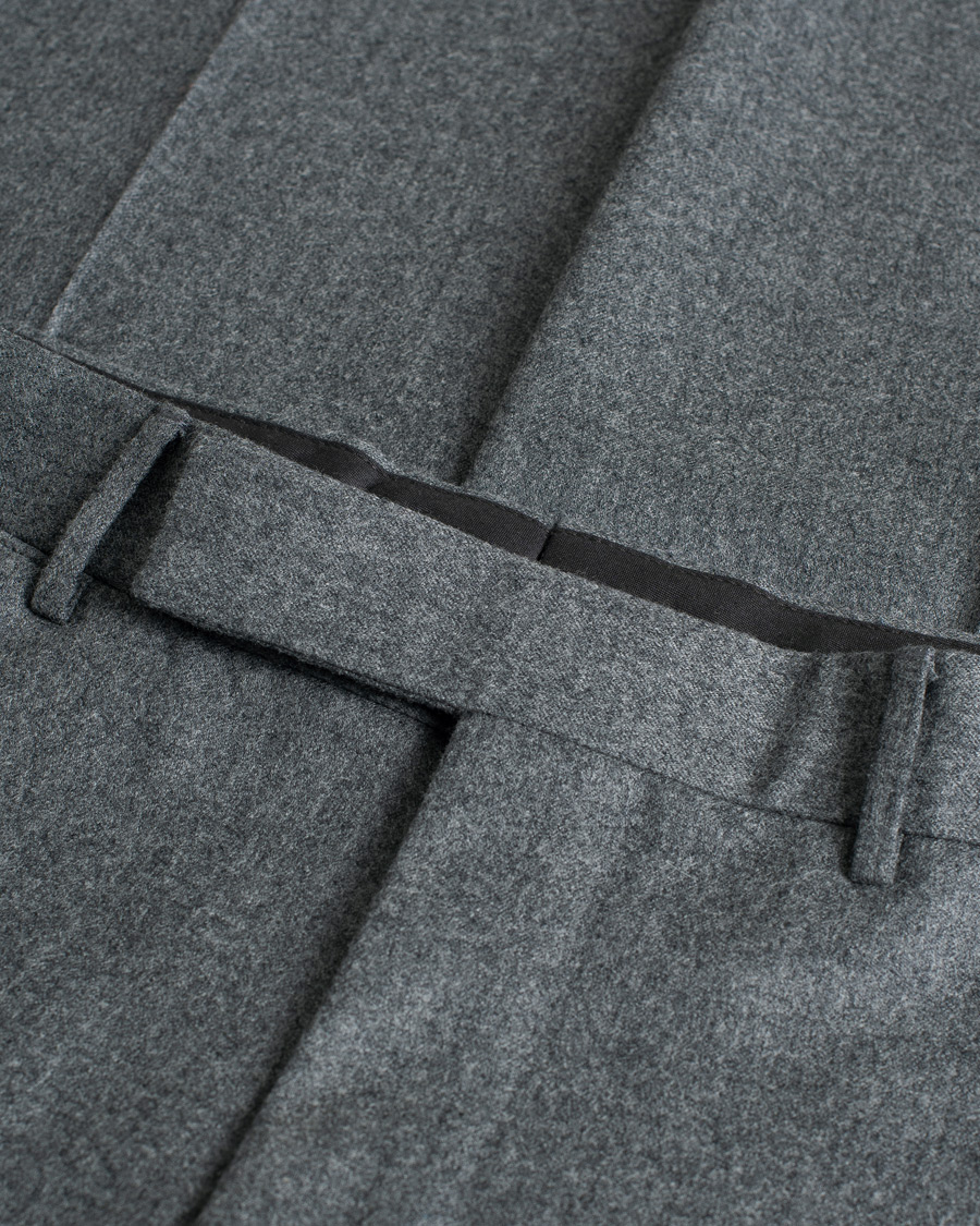 Herren | Zegna Carded Flannel Trousers Grey Melange | Pre-owned | Zegna Carded Flannel Trousers Grey Melange
