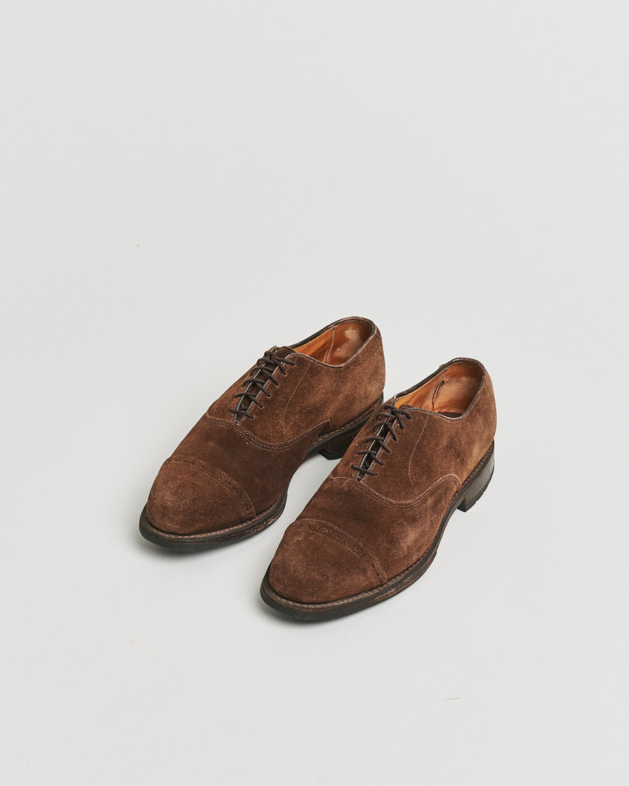 Herren | Pre-owned Rahmengenähte Schuhe | Pre-owned | Allen Edmonds Barlow Oxford Dark Brown Suede UK8,5 - EU42