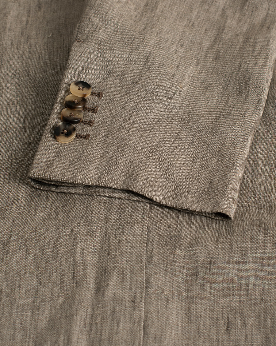 Herren | Zegna Unconstructed Linen Blazer Beige 50 | Pre-owned | Zegna Unconstructed Linen Blazer Beige 50