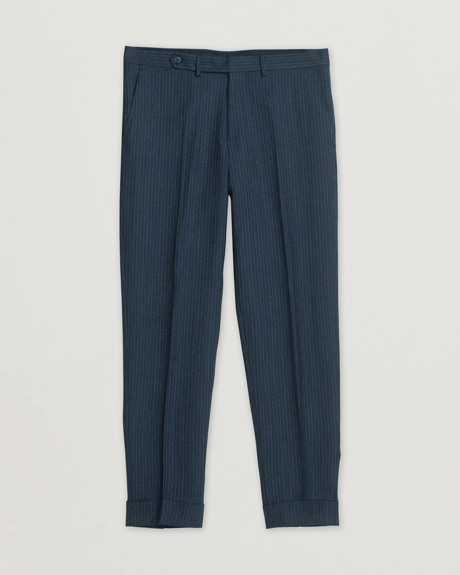 Herren | Eidos Napoli 3-Piece Pinstripe Suit Wool Navy 48 | Pre-owned | Eidos Napoli 3-Piece Pinstripe Suit Wool Navy 48