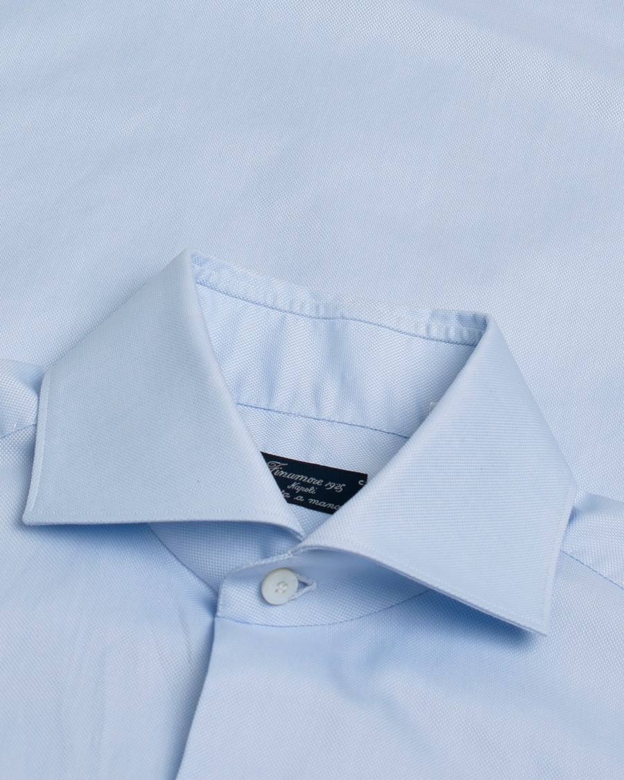 Herren | Finamore Napoli Milano Slim Royal Oxford Dress Shirt Light Blue | Pre-owned | Finamore Napoli Milano Slim Royal Oxford Dress Shirt Light Blue