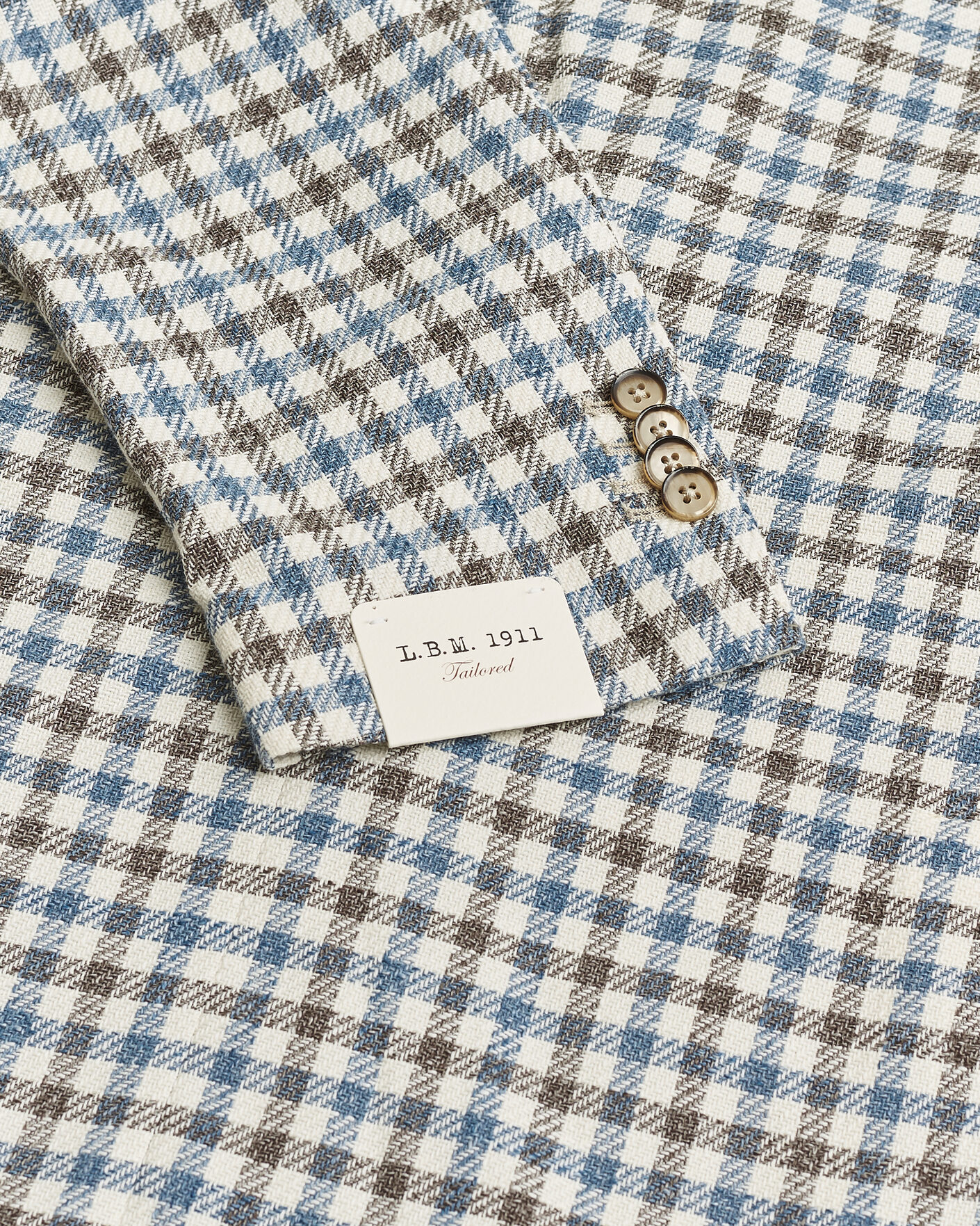 Herren | Pre-owned Sakkos | Pre-owned | L.B.M. 1911 Jack Regular Fit Checked Blazer Blue/Brown 52