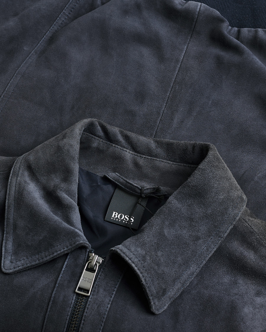 Herren | Pre-owned Jacken | Pre-owned | BOSS Malbano Suede Jacket Blue Grey 48