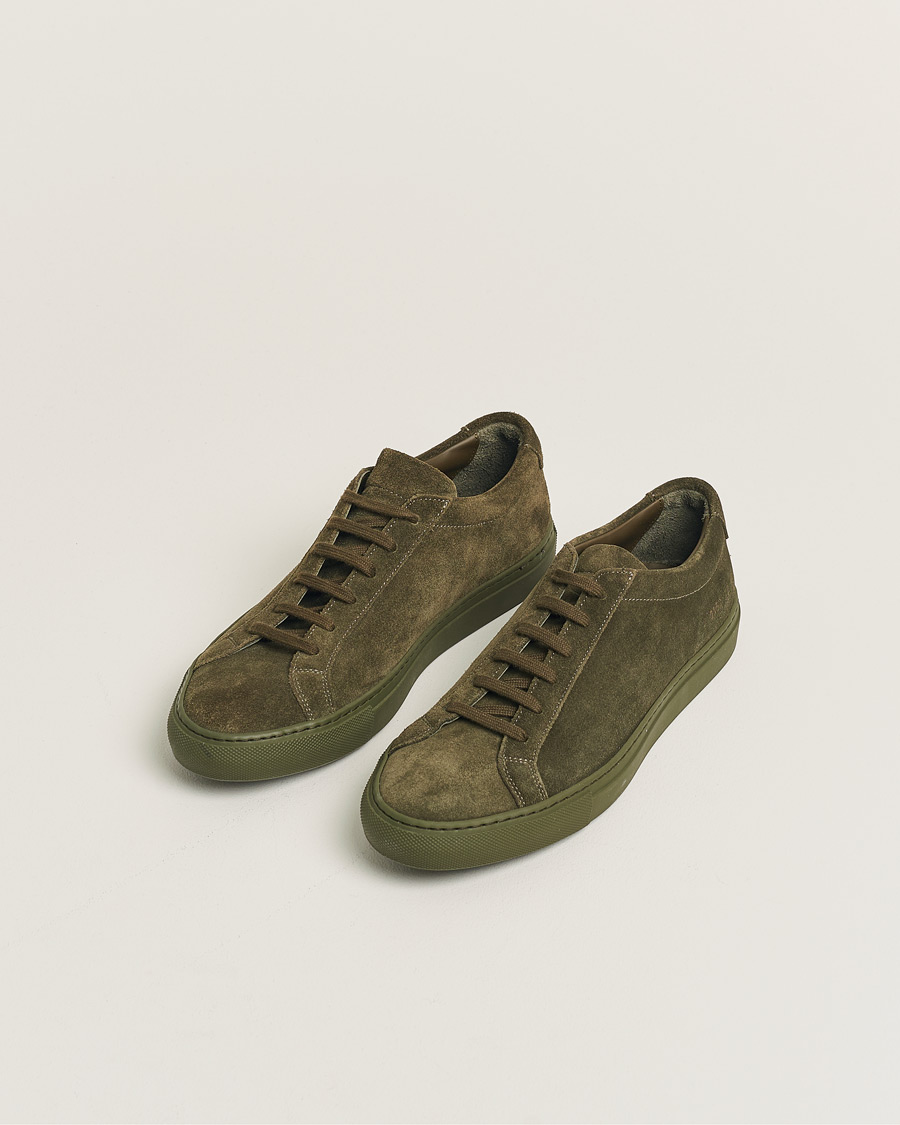 Herren | Common Projects Original Achilles Suede Sneaker Army Green 40 | Pre-owned | Common Projects Original Achilles Suede Sneaker Army Green 40
