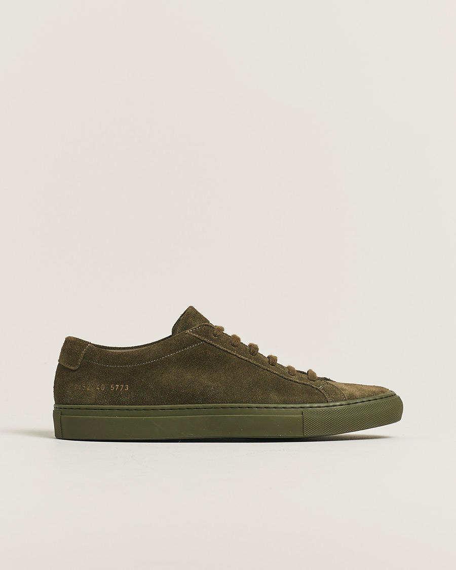 Herren | Common Projects Original Achilles Suede Sneaker Army Green 40 | Pre-owned | Common Projects Original Achilles Suede Sneaker Army Green 40