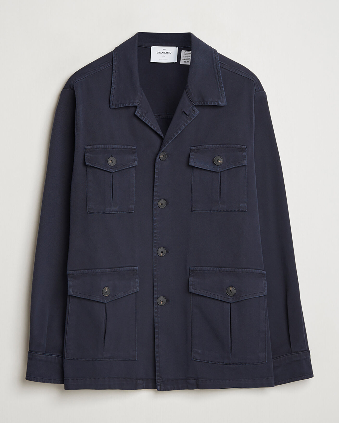 Herren | Pre-owned Jacken | Pre-owned | Gran Sasso Cotton Twill Safari Jacket Navy 50