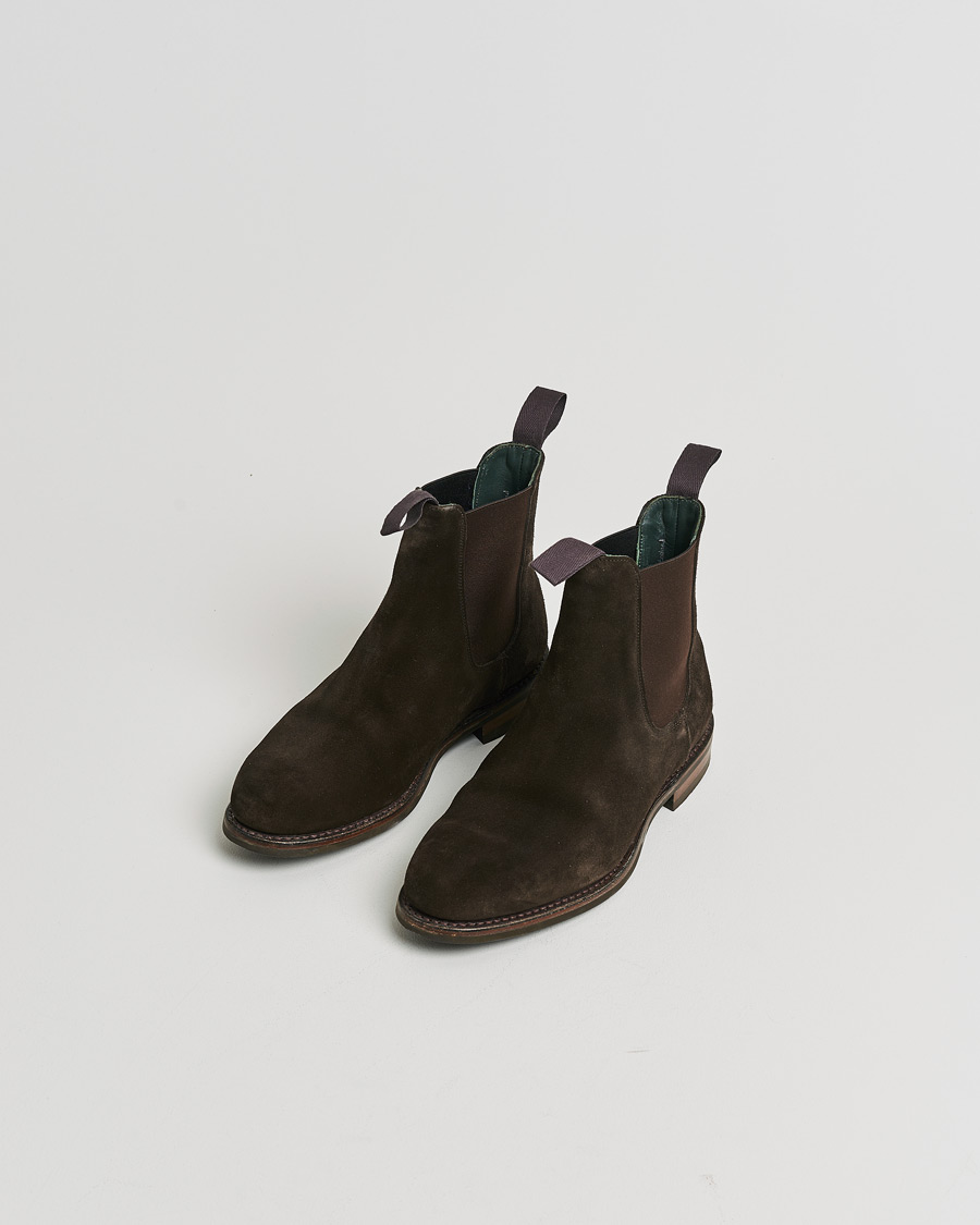 Herren | Pre-owned Rahmengenähte Schuhe | Pre-owned | Drake's Chelsea Boot Brown Suede UK9 - EU43