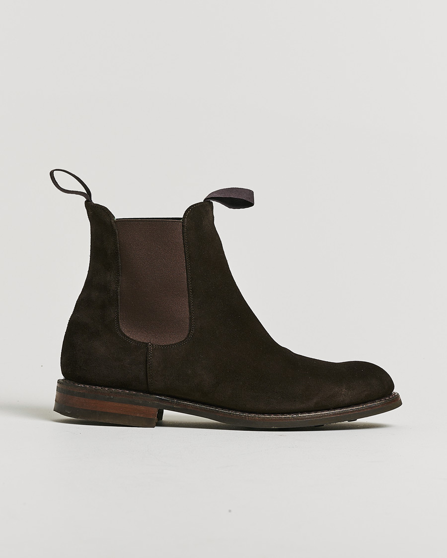 Herren | Pre-owned Rahmengenähte Schuhe | Pre-owned | Drake's Chelsea Boot Brown Suede UK9 - EU43