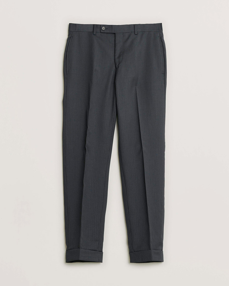 Herren | Pre-owned Anzüge | Pre-owned | Ralph Lauren Double Breasted Striped Wool Suit Dark Grey 46