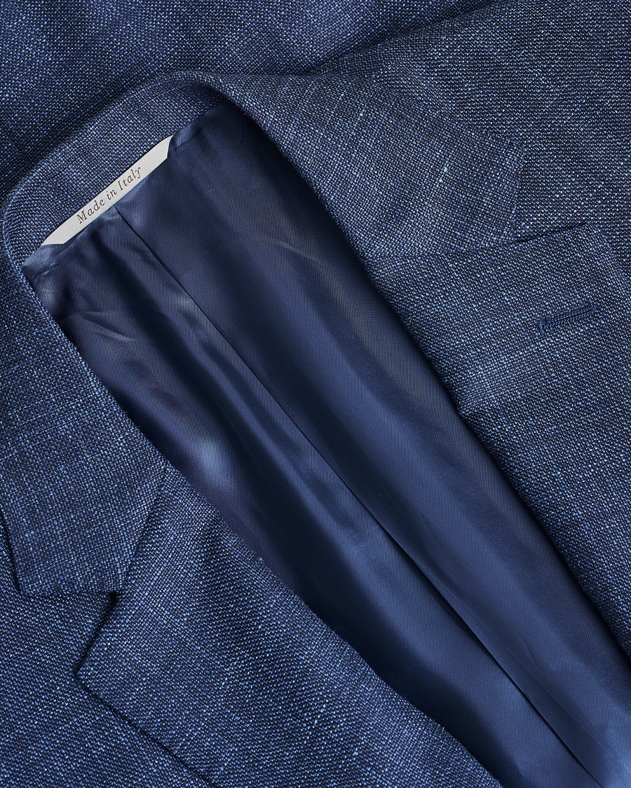 Herren | Pre-owned Sakkos | Pre-owned | Canali Wool, Silk & Linen Blazer Navy Melange 48