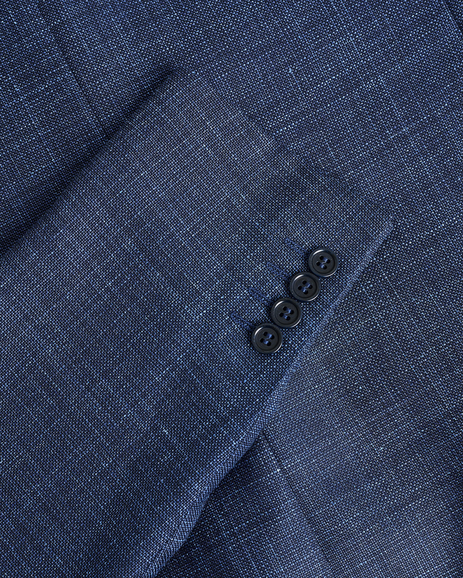 Herren | Pre-owned Sakkos | Pre-owned | Canali Wool, Silk & Linen Blazer Navy Melange 48