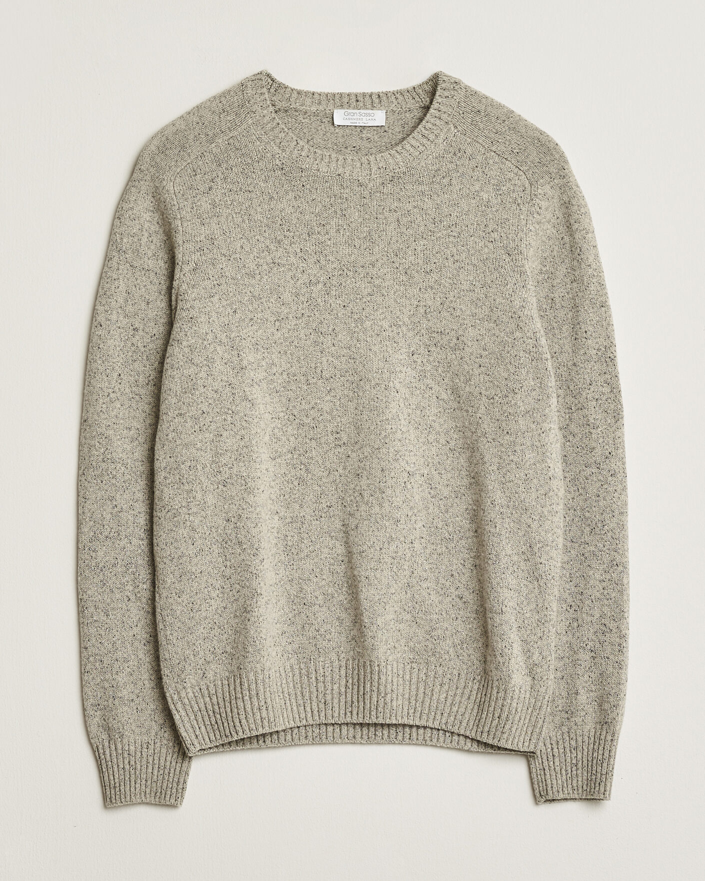 Herren | Pre-owned Pullover | Pre-owned | Gran Sasso Cashmere & Silk Blend Crew Neck Grey Melange 48