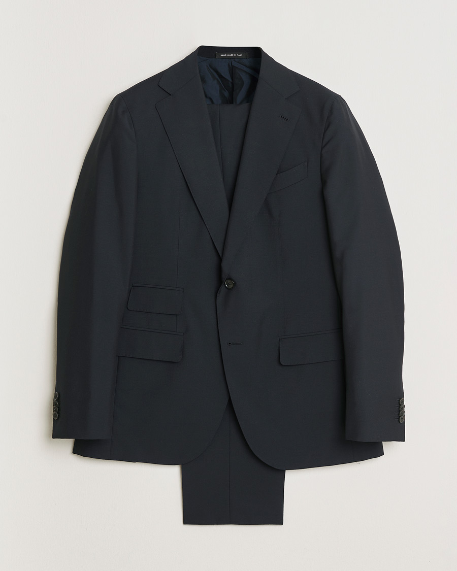 Herren | Caruso Mohair Blend Aida 3-Piece Suit Navy 50 | Pre-owned | Caruso Mohair Blend Aida 3-Piece Suit Navy 50