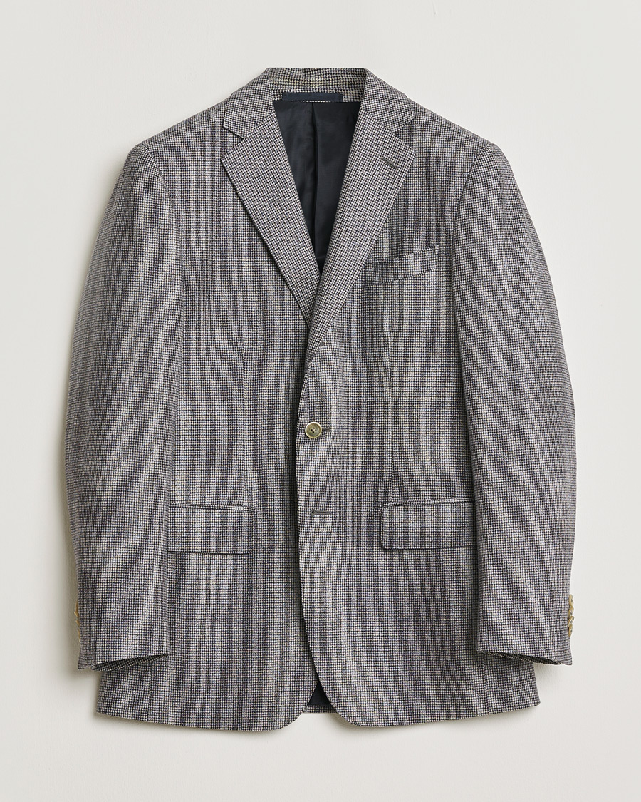 Herren | Pre-owned Sakkos | Pre-owned | Caruso Cashmere Blend Houndstooth Blazer Grey 48