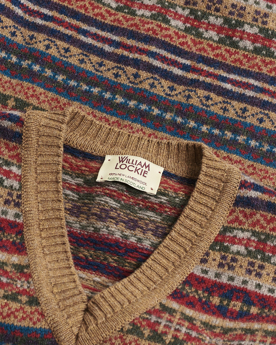 Herren | Pre-owned Pullover | Pre-owned | William Lockie Wool Fair Isle Vest Tan S