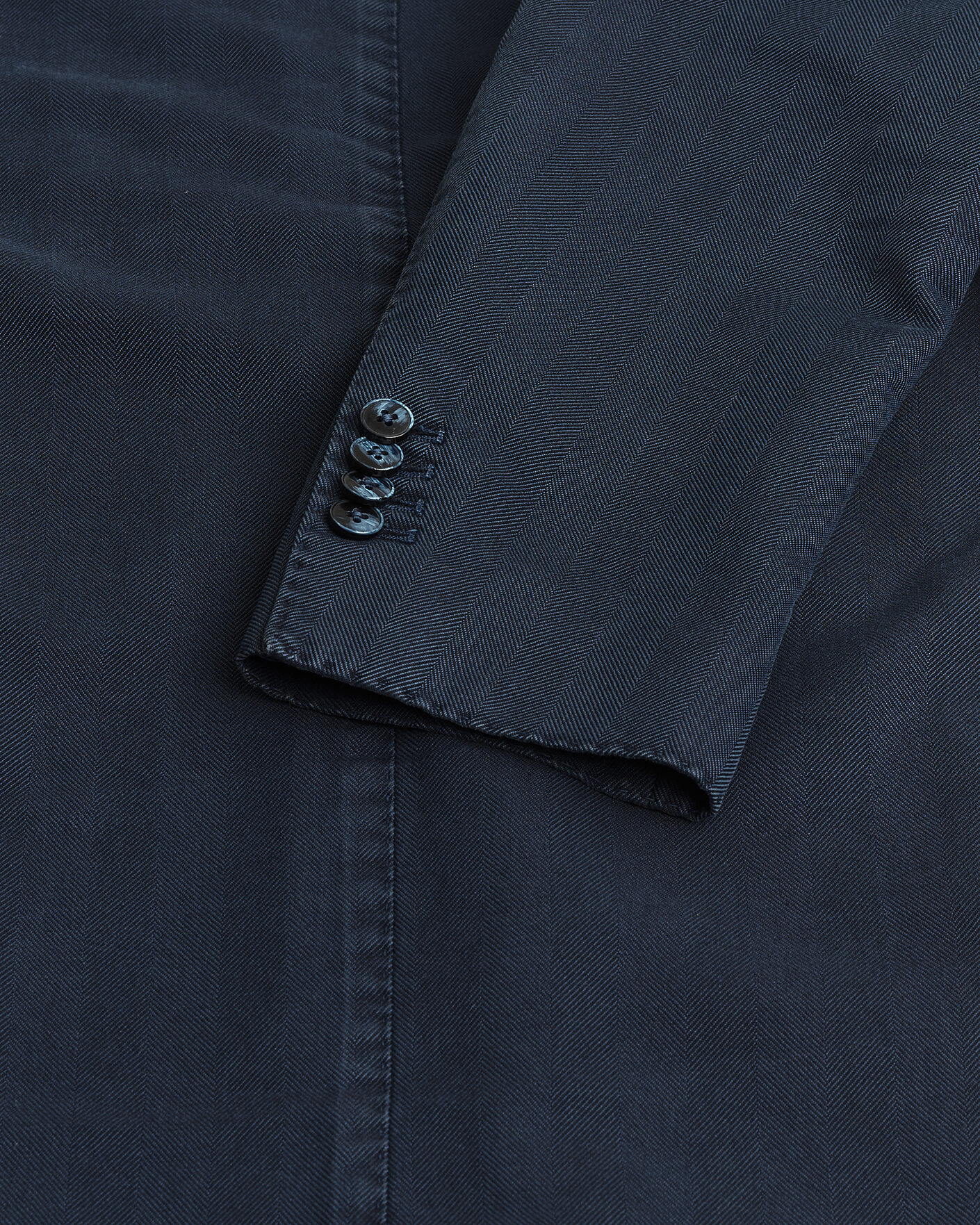 Herren | Pre-owned Sakkos | Pre-owned | L.B.M. 1911 Jack Cotton Herringbone Blazer Navy 54