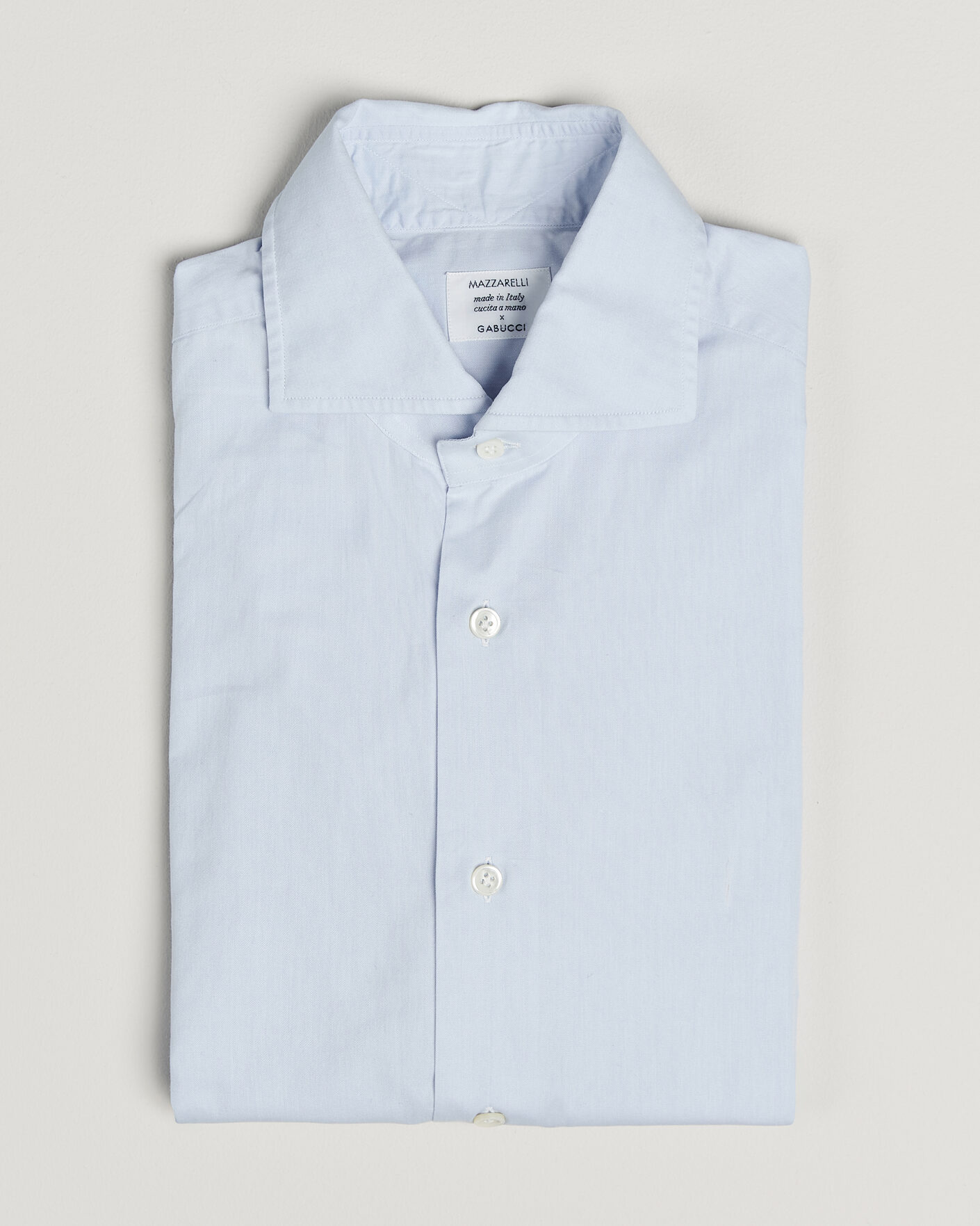 Herren | Pre-owned Hemden | Pre-owned | Mazzarelli Soft Cotton Shirt Light Blue 39 - M