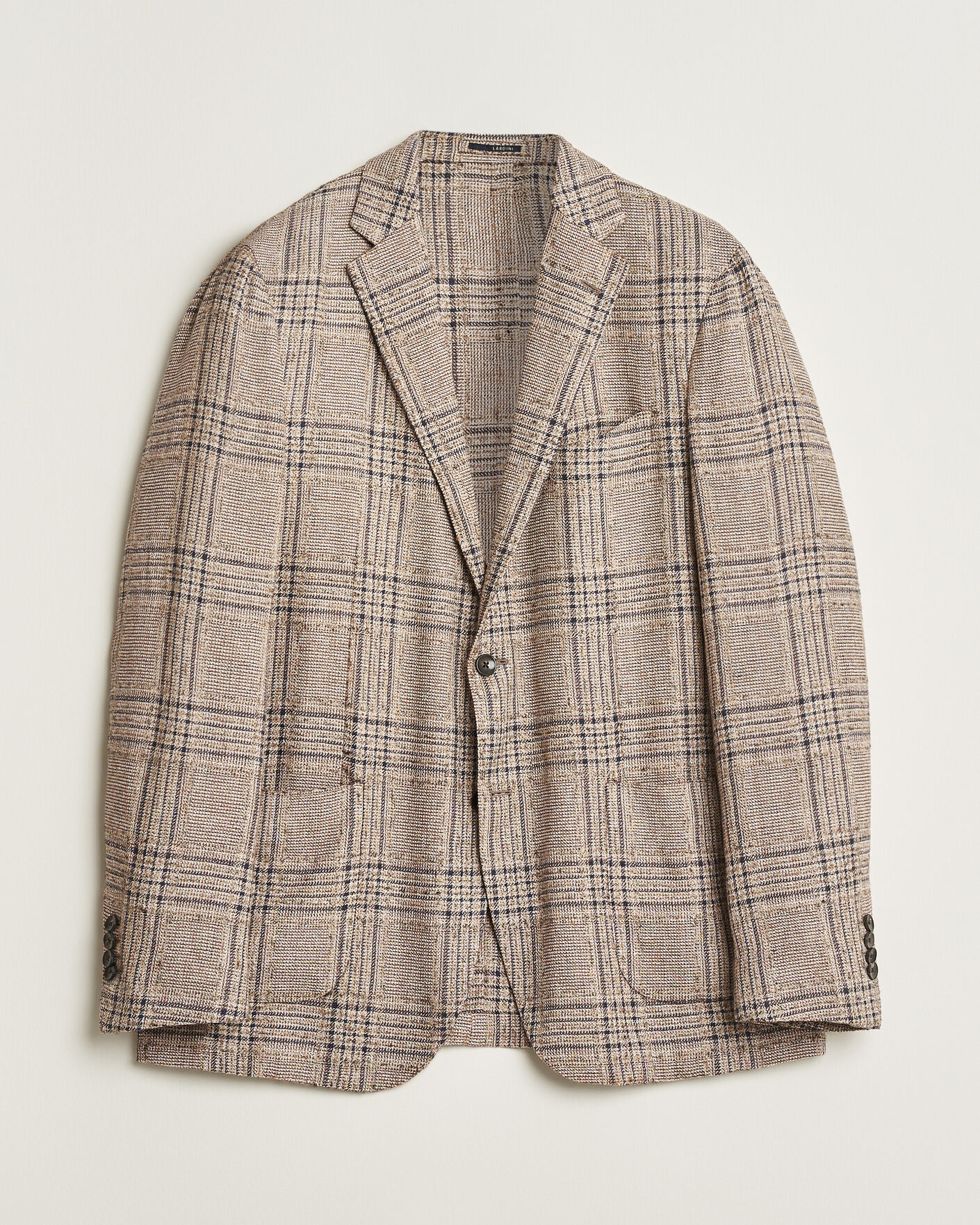 Herren | Pre-owned Sakkos | Pre-owned | Lardini Silk Blend Checked Blazer Brown 54